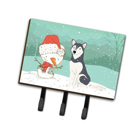 Carolines Treasures Siberian Husky Snowman Christmas Leash or Key Holder CK2046TH68